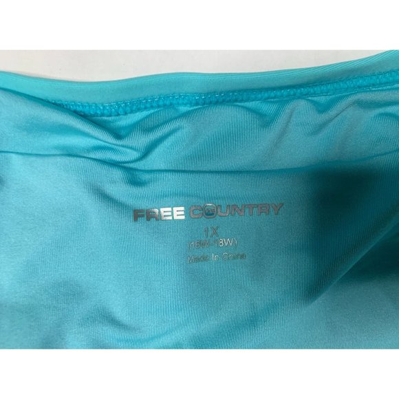 Free Country Womens Size 1X 16 18 W Polyester short Gray Shorts Blue Attached sh - Picture 2 of 2